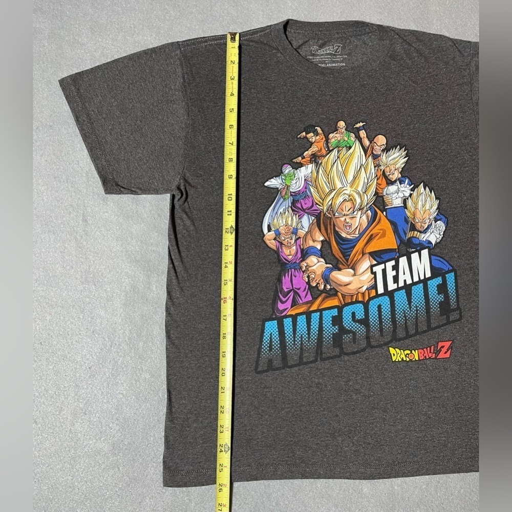 Dragon Ball Z Team Awesome T-shirt Gray Size XL Short Sleeve - Picture 4 of 6